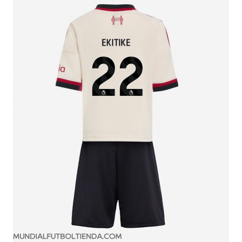 Camiseta Liverpool Hugo Ekitike #22 Segunda Equipación Replica 2025-26 para niños mangas cortas (+ Pantalones cortos)